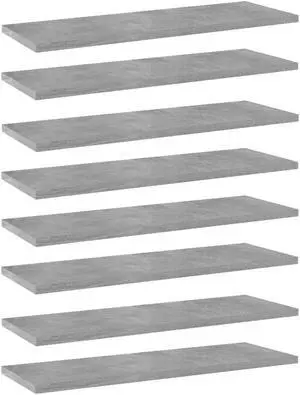 vidaXL Bookshelf Boards Floating Shelf 8 Pcs Concrete Gray Engineered Wood