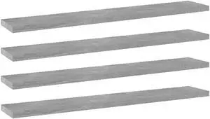 vidaXL Bookshelf Boards Floating Shelf 4 Pcs Concrete Gray Engineered Wood