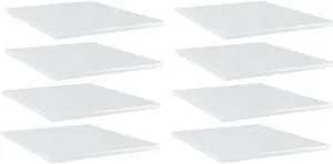 vidaXL Bookshelf Boards Floating Shelf 8 Pcs High Gloss White Engineered Wood