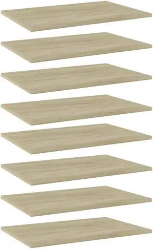 vidaXL Floating Shelf Bookshelf Board Rack 8 Pcs Sonoma Oak Engineered Wood