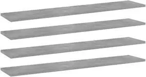 vidaXL Bookshelf Boards Wall Shelving Unit 4 Pcs Concrete Gray Engineered Wood
