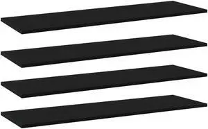 vidaXL Floating Shelves Wall Mounted Shelving Unit 4 Pcs Black Engineered Wood
