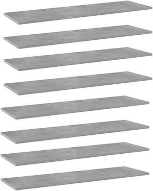 vidaXL Bookshelf Boards Wall Shelving Unit 8 Pcs Concrete Gray Engineered Wood