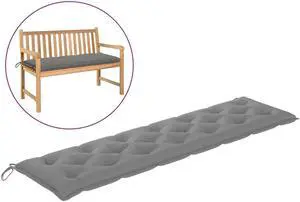 vidaXL Garden Bench Cushion Gray 78.7" Fabric Outdoor Seating Furniture Pads