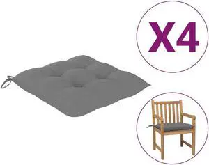 vidaXL Chair Cushion 4 Pcs Outdoor Patio Seat Cushion Pad Gray Oxford Fabric
