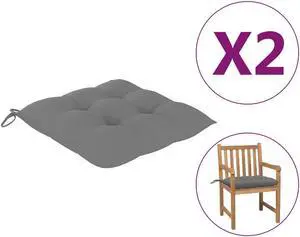 vidaXL Chair Cushion 2 Pcs Outdoor Patio Seat Cushion Pad Gray Oxford Fabric