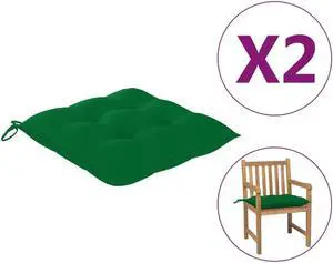 vidaXL Chair Cushion 2 Pcs Outdoor Patio Seat Cushion Pad Green Oxford Fabric
