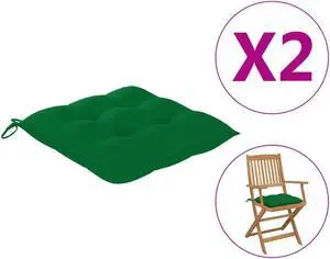 vidaXL Chair Cushion 2 Pcs Outdoor Patio Seat Cushion Pad Green Oxford Fabric