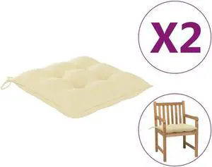 vidaXL Chair Cushion 2 Pcs Outdoor Patio Seat Cushion Cream White Oxford Fabric