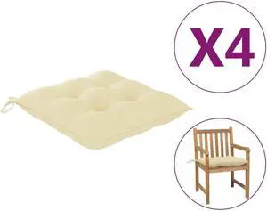 vidaXL Chair Cushion 4 Pcs Outdoor Patio Seat Cushion Cream White Oxford Fabric