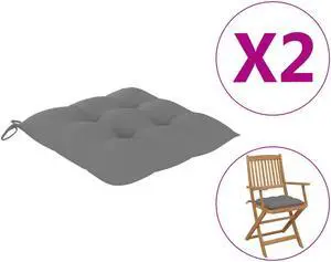 vidaXL Chair Cushion 2 Pcs Outdoor Patio Seat Cushion Pad Gray Oxford Fabric