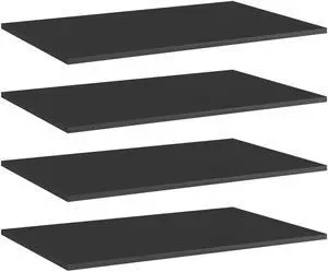 vidaXL Bookshelf Boards Wall Shelving 4 Pcs High Gloss Black Engineered Wood