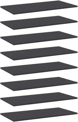 vidaXL Floating Shelf Wall Mounted Bookshelf Board 8 Pcs Gray Engineered Wood