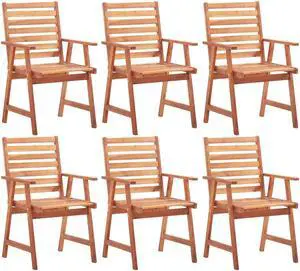 vidaXL Patio Dining Chairs 2 Pcs Outdoor Dining Chair for Deck Solid Wood Acacia