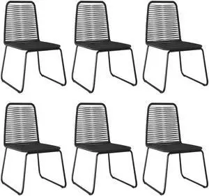 vidaXL Patio Chairs 4 Pcs Patio Dining Chair with Backrest Poly Rattan Black