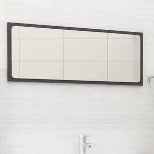 vidaXL Mirror Vanity Mirror Wall Mounted Bath Mirror Gray Engineered Wood vidaXL Mirror Vanity Mirror Wall Mounted Bath Mirror Gray Engineered Wood