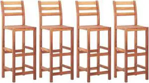 vidaXL Bar Stools Counter Height Stool Island Stool 4 Pcs Solid Acacia Wood