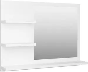 vidaXL Bathroom Mirror White 23.6"x4.1"x17.7" Engineered Wood vidaXL Bathroom Mirror White 23.6"x4.1"x17.7" Engineered Wood