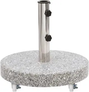 vidaXL Parasol Base Granite 66.1 lb Round Gray Outdoor Umbrella Base Stand vidaXL Parasol Base Granite 66.1 lb Round Gray Outdoor Umbrella Base Stand