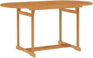 vidaXL Patio Table with Umbrella Hole Outdoor Garden Furniture Solid Teak Wood
