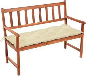 vidaXL Outdoor Patio Bench Wooden Garden Bench with Cushion Solid Wood Acacia