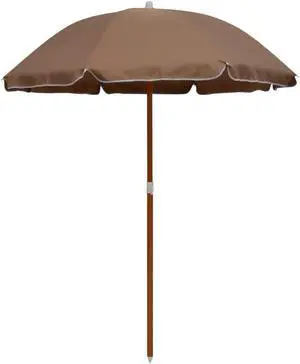 vidaXL Garden Parasol Outdoor Patio Sunshade for Balcony Backyard Deck Taupe