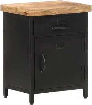 vidaXL End Table w/ 1 Drawer 1 Door Reclaimed Wood Side Storage Cabinet Stand
