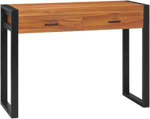 vidaXL Desk with 2 Drawers 39.4"x15.7"x29.5" Teak Wood
