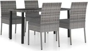 vidaXL Patio Sofa Set 6 Piece Sectional Sofa with Cushions Poly Rattan Brown