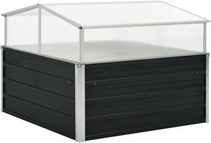 vidaXL Cold Frame Raised Bed with Cover Greenhouse Anthracite Galvanized Steel