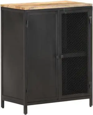 vidaXL Sideboard 23.6"x13.8"x30.7" Solid Rough Mango Wood