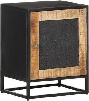 vidaXL Bedside Cabinet 15.7"x11.8"x19.7" Rough Mango Wood