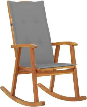 vidaXL Solid Wood Acacia Rocking Chair with Cushions Garden Lounge Seating