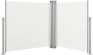 vidaXL Retractable Side Awning Patio Folding Privacy Screen Cream 47.2"x236.2"