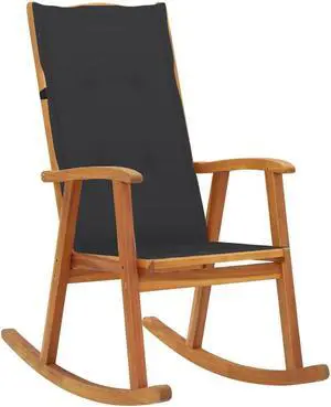 vidaXL Rocking Chair Outdoor Rocking Chair with Cushions Solid Wood Acacia