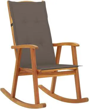 vidaXL Rocking Chair Outdoor Rocking Chair with Cushions Solid Wood Acacia