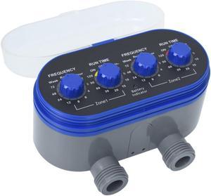 vidaXL Water Timer Watering Hose Timer with Double Outlet and Ball Valves