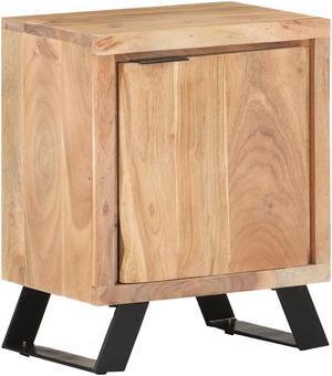 vidaXL Cabinet Accent Table with 1 Door and 4 Casters Solid Reclaimed Wood