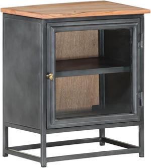 vidaXL Cabinet Accent End Table with Storage for Home Bedroom Rough Mango Wood