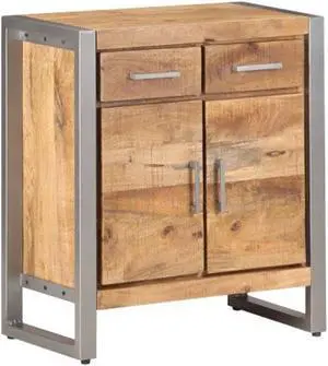 vidaXL Sideboard Console Table with 2 Drawers and 2 Doors Rough Mango Wood