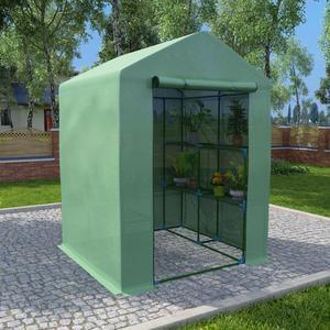 vidaXL Greenhouse Grow House for Plant Growing Green House with Shelves Steel