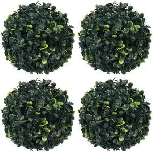 vidaXL Fake Plant 4 Pcs Artificial Plant Boxwood Topiary Ball Floral Decor 4.7"