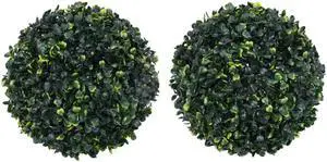 vidaXL 2x Artificial Boxwood Balls 17.7" Artificial Flora Decor Fake Plant