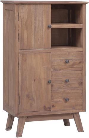 vidaXL Sideboard Side Cabinet with 3 Shelves and 3 Drawers Solid Teak Wood
