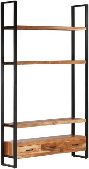 vidaXL Bookshelf Bookcase Storage Side Cabinet Living Room Solid Wood Acacia