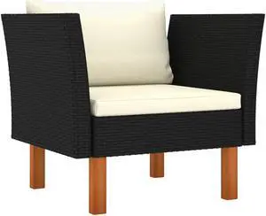 vidaXL Lounge Set Outdoor Sofa Furniture Set for Garden Solid Wood PE Rattan