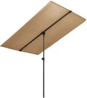 vidaXL Outdoor Parasol with Aluminum Pole 70.9"x51.2" Taupe
