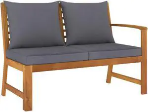 vidaXL Patio Bench Outdoor Sectional Sofa with Cushions Solid Acacia Wood