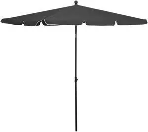 vidaXL Garden Parasol Adjustable Shelter Outdoor Patio Sunshade Steel Anthracite