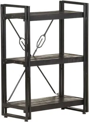 vidaXL 3-Tier Solid Acacia Wood Bookcase Black 23.6" Bookshelf Stand Cabinet vidaXL 3-Tier Solid Acacia Wood Bookcase Black 23.6" Bookshelf Stand Cabinet